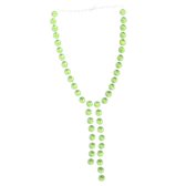 Behave® Dames ketting zilver kleur met groene stenen en hangers 47 cm