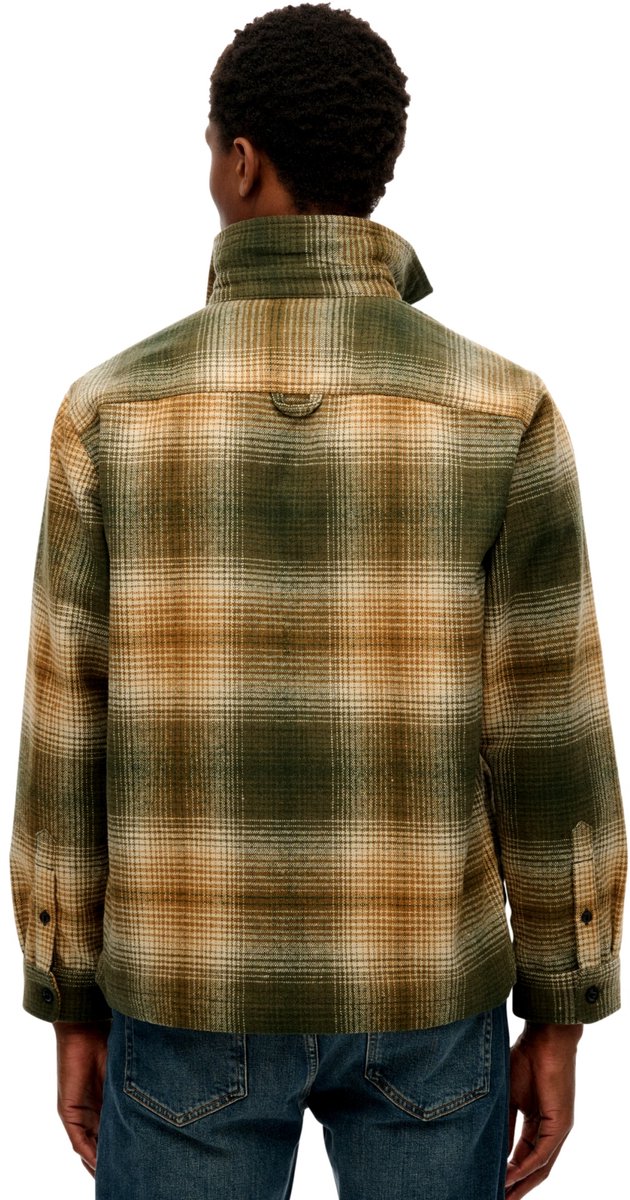 Superdry Wollen Miller Overshirt Heren Lange mouwen shirts Groen