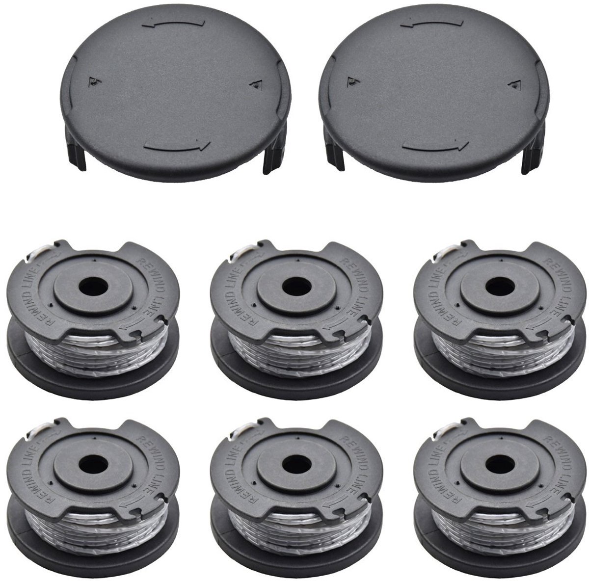 6 stuks Spool - 2 hoes - geschikt voor Bosch Easy Gras Cut 18 V 23 26 18 Strimmer Bijlagen - Onderdeelnummer F016800569 F016800385