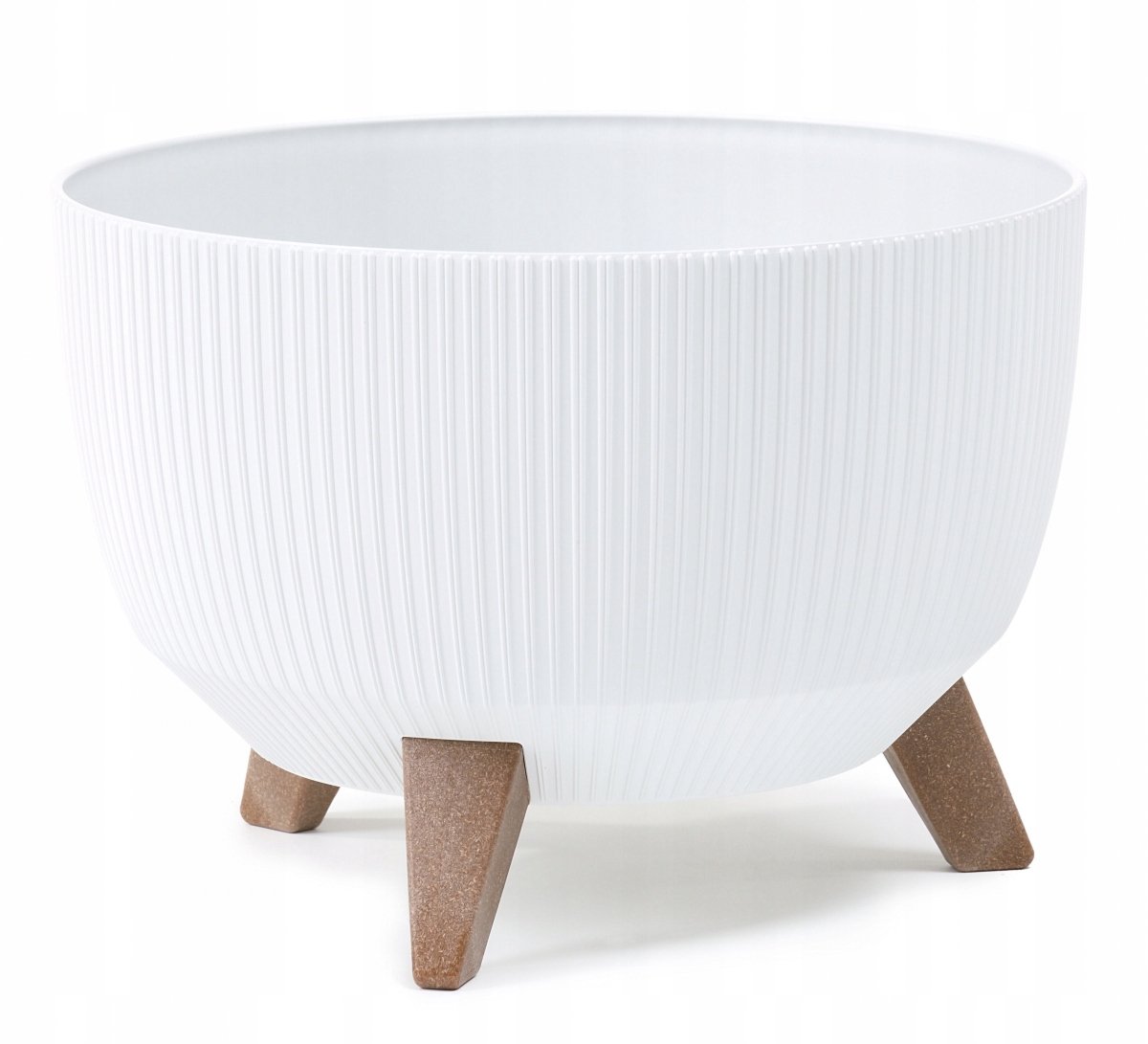 Roma Jumper Eco Pot 330 Wit - Gerecycled Plastic met Houten Poten