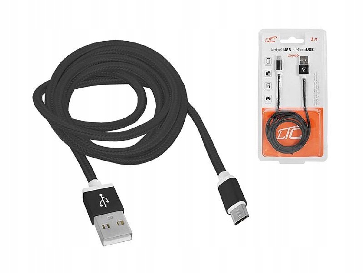 USB-A naar Micro USB Kabel - 1m Zwart
