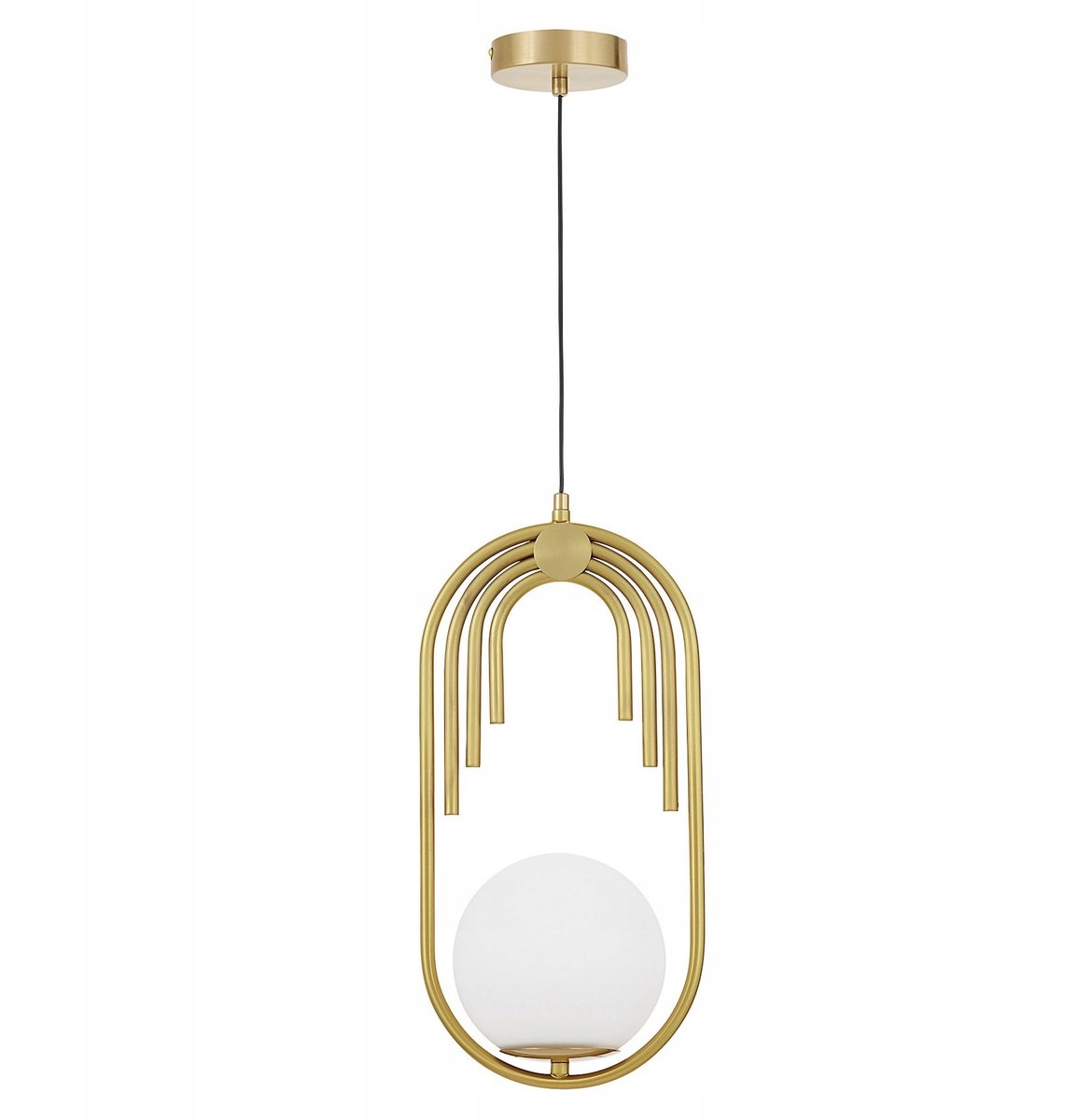 Moderne Hanglamp Witte Glazen Bol Messing E27 15cm