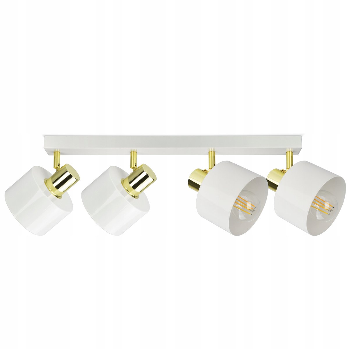 Wit/Goud Plafondlamp Classic Spot BG4 LED E27 4 Spots