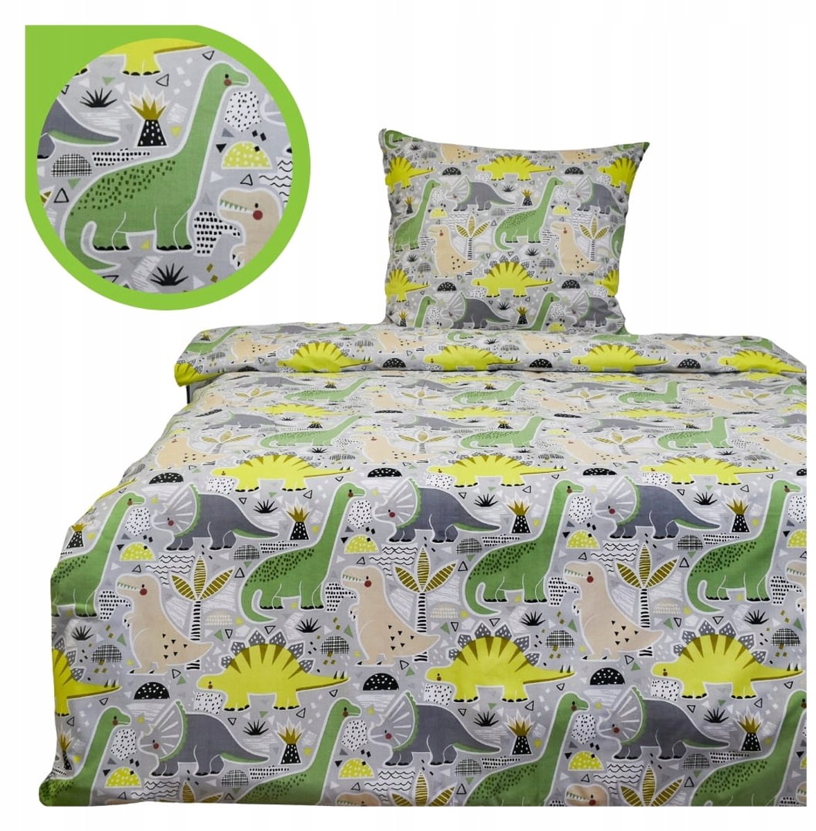 Dino Kinderbeddengoed 140x160 cm Katoen met Kussensloop 50x60 cm