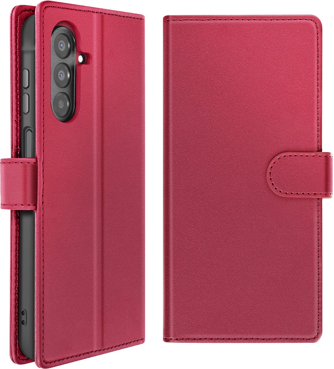 Mayaxess, 2-in-1 Portemonnee Hoesje Geschikt voor Samsung Galaxy A17 met Afneembaar Hoesje, Rood