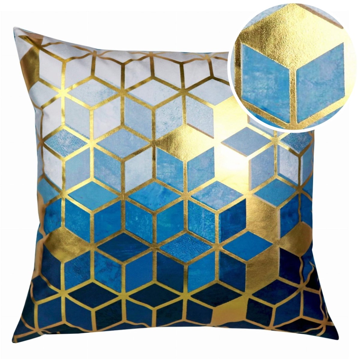 Decoratieve Kussenhoes Fluweel 40x40cm Glamour Ruit Glanzend
