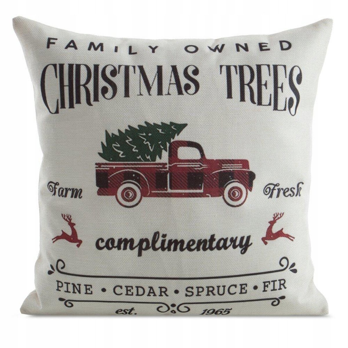 Kerst Sierkussenhoes 45x45cm Auto Design met Rits