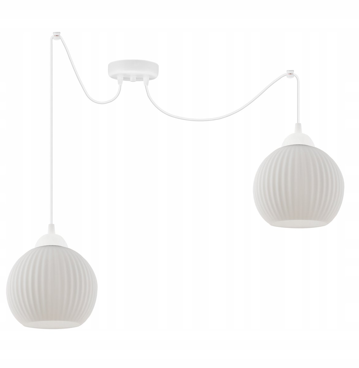 Moderne Witte Hanglamp met Dubbele Glazen Kap - E27