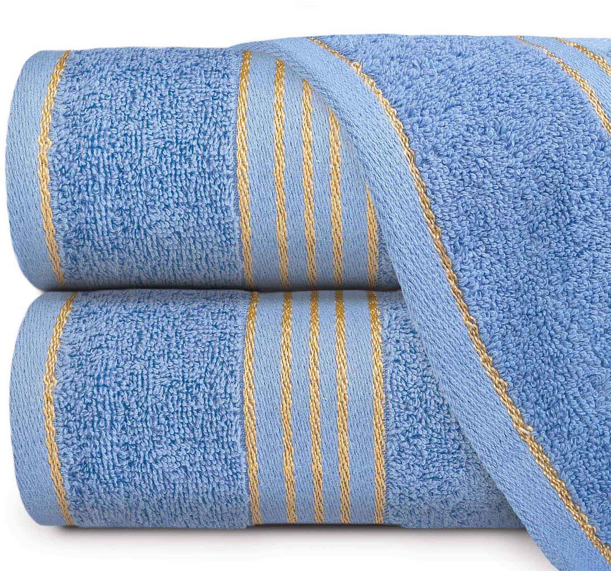 Darymex Tiwano Katoenen Handdoek 50x90cm Blauw/Goud 500 g/m²