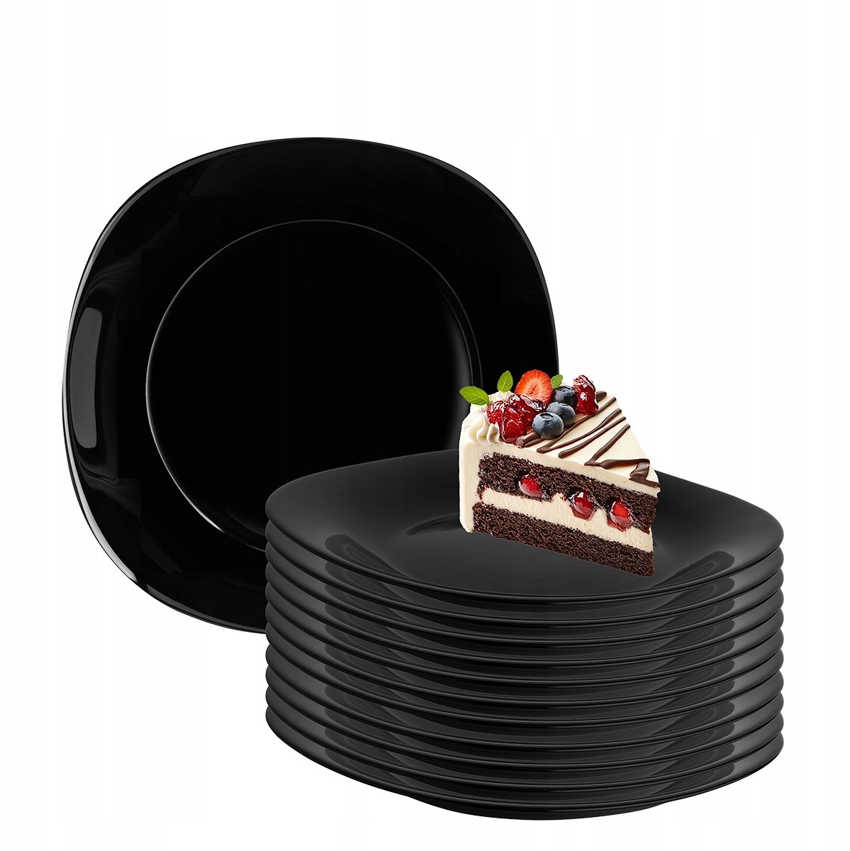 Altom Design Black Harmony Glazen Dessertschaaltjes 22 cm - Set van 12