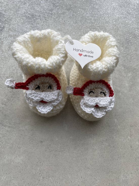 Maminobaby.nl | Baby Geschenk jongens/meisjes | Gebreide babyslofjes | Kerstman | Kraamcadeau | Babyshower — afbeelding 5