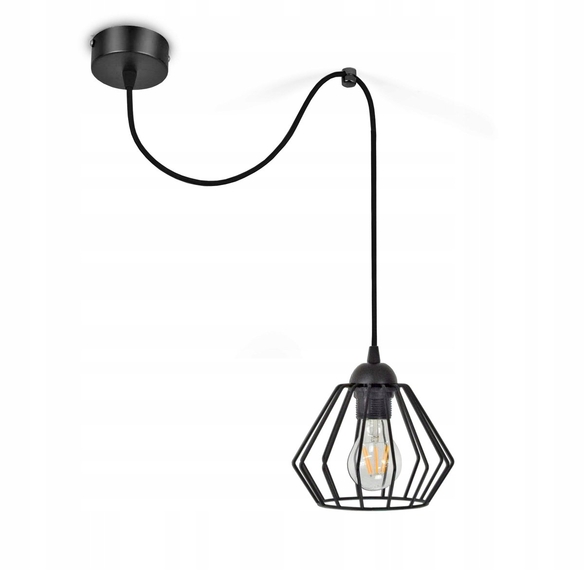 Industriële Hanglamp Spider Diamant Zwart Mat E27 150cm