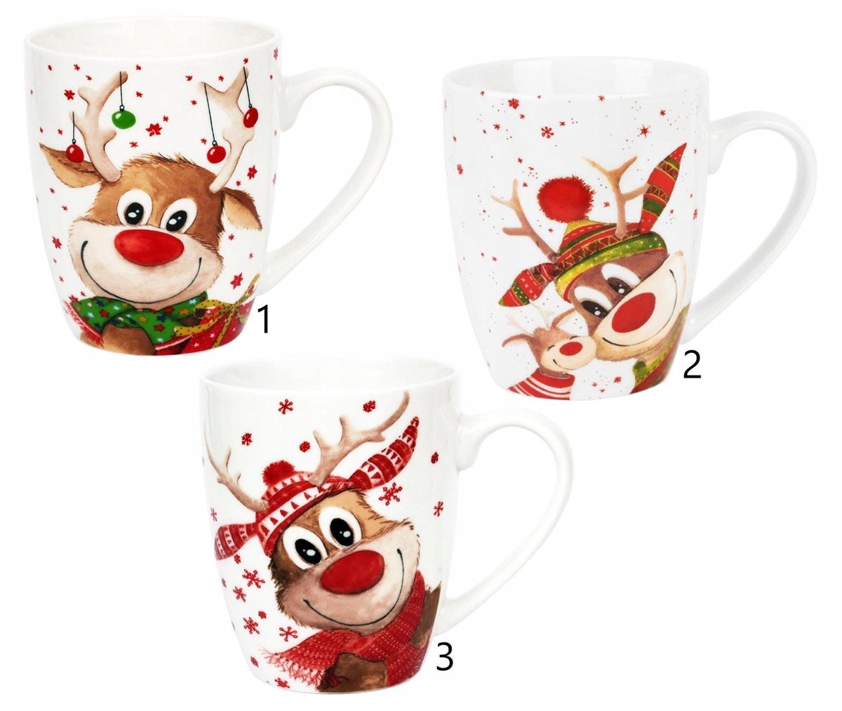 Veroni Niko Keramische Mok 360ml - Kerstcadeau met Rendier