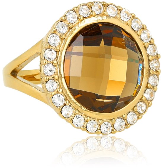 My Bendel - MB3675 - Ring Topaze fumée – Elegant et naturelle - Avec emballage cadeau de luxe