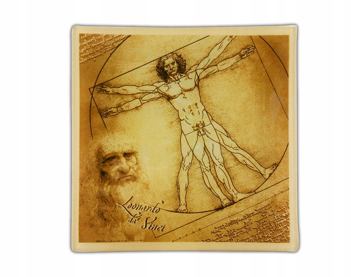 Decoratieve Da Vinci Vitruviaanse Mens Schaal - Glas