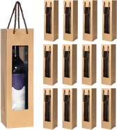 12 Stück Kraftpapier Wein Geschenktüten, Geschenktasche