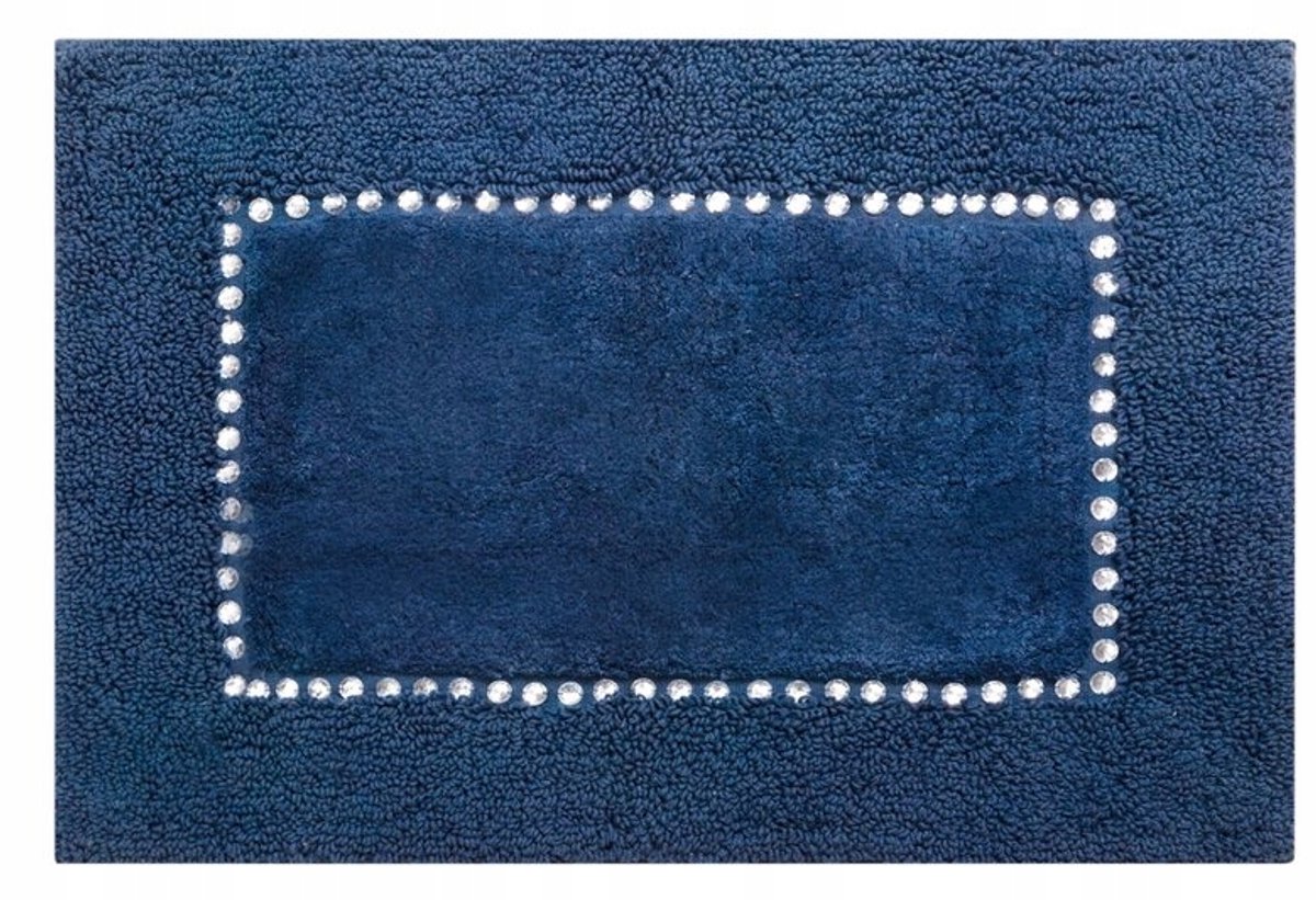 Chic Badmat 50x70 cm - Navy Blauw, Katoen, Luxe Uitstraling
