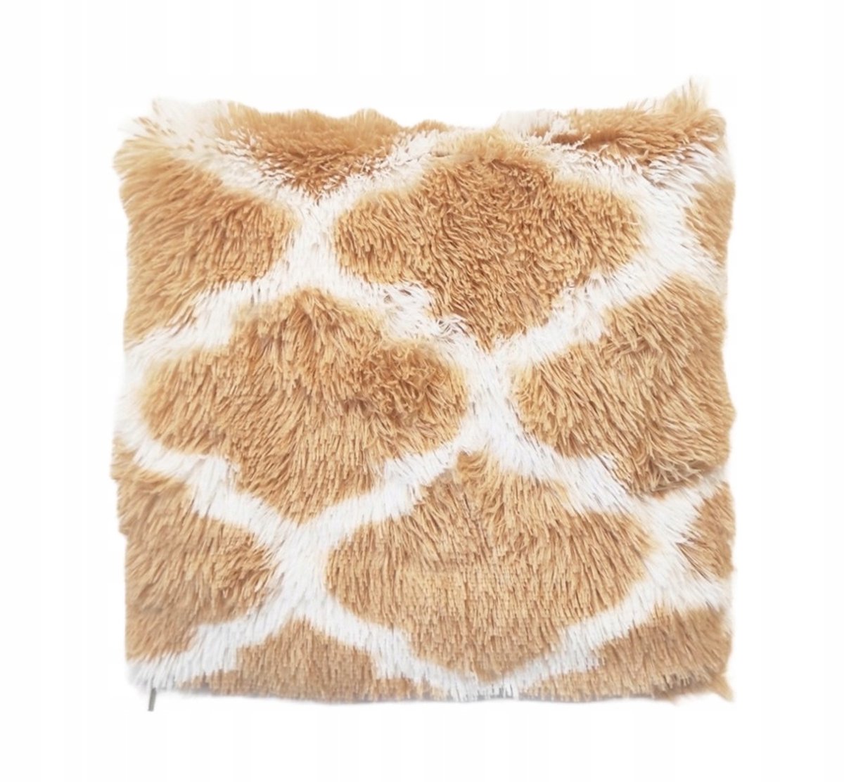 Beige-wit shaggy kussenhoes 45x45 - Luxe woondecoratie
