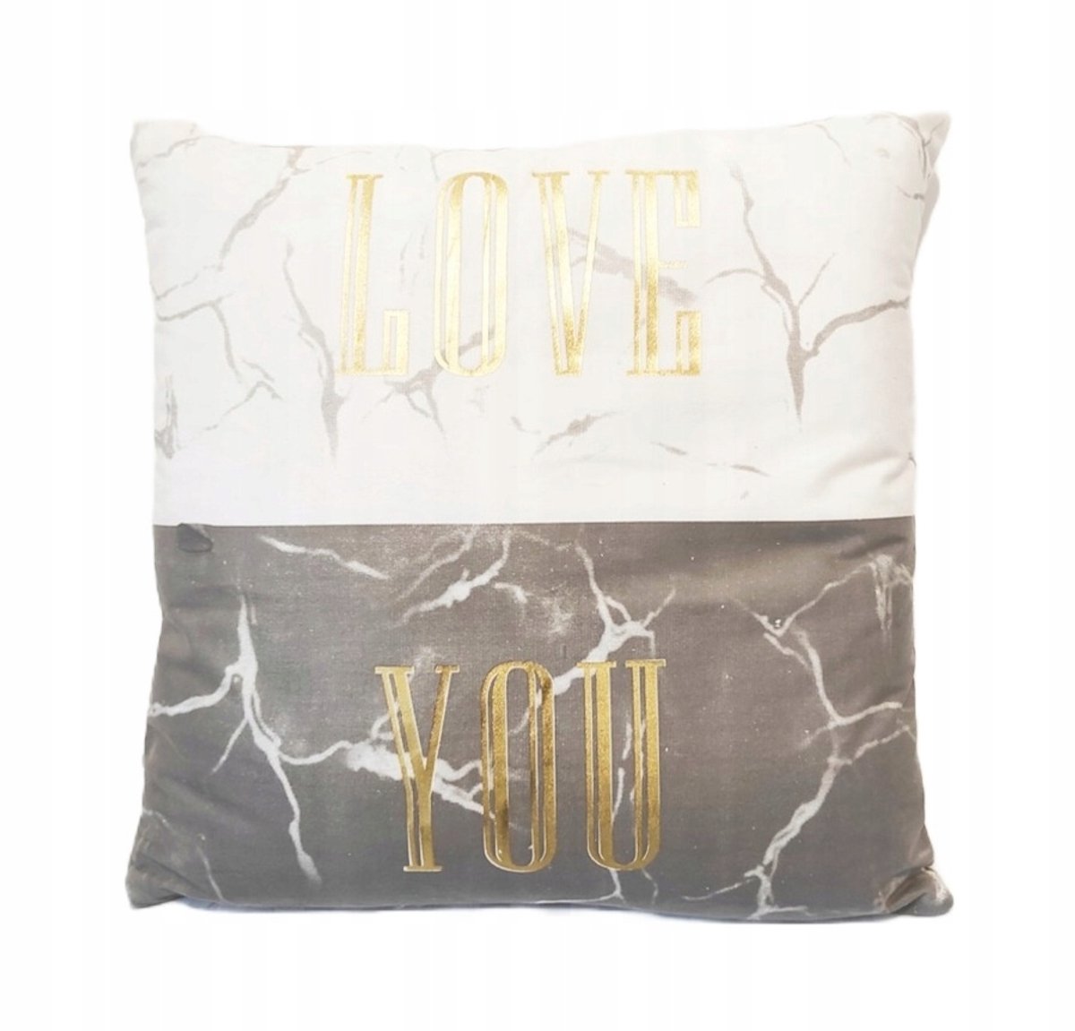 Decoratieve Kussenhoes 45x45 cm - Marmer Goud 'Love You'