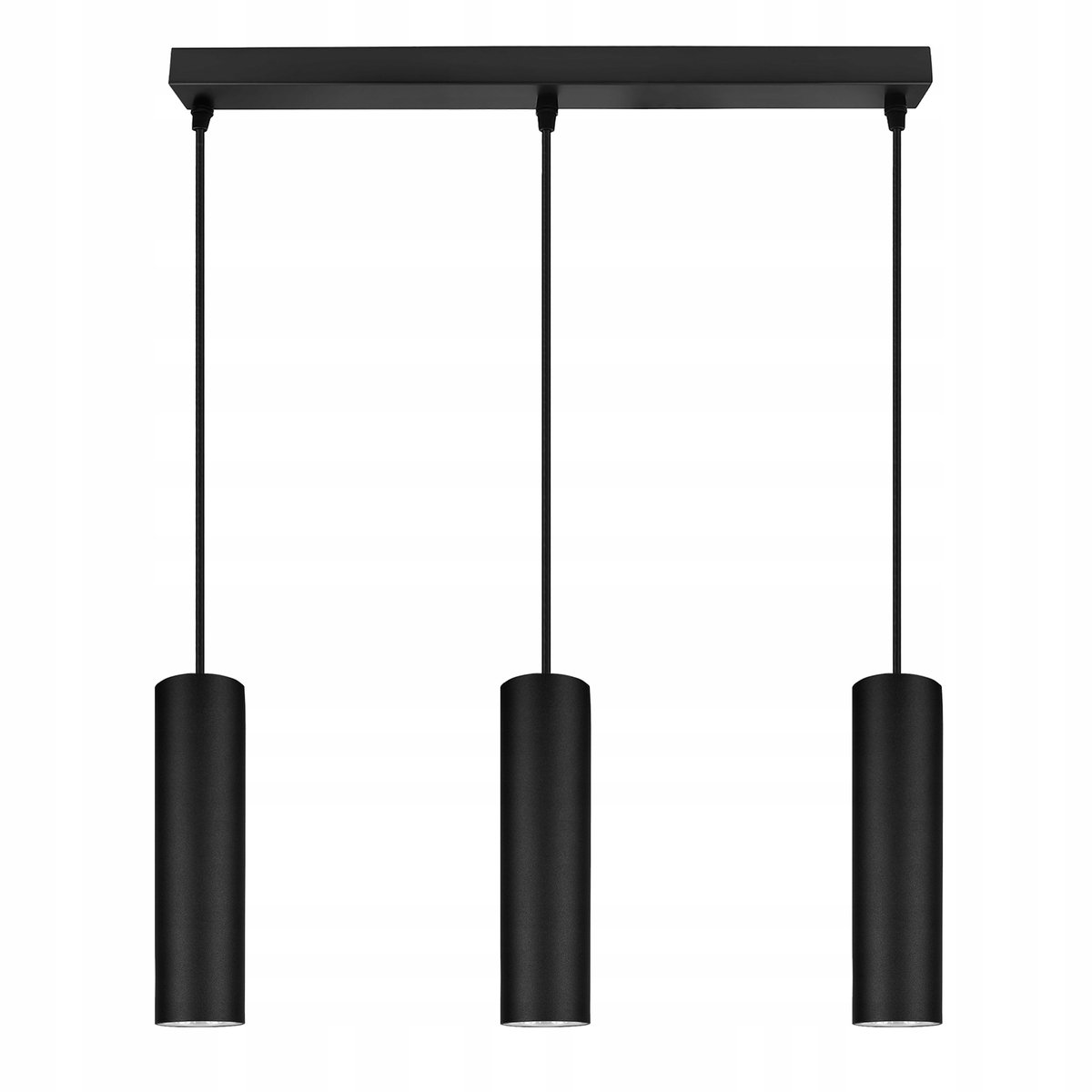 Moderne Zwarte LED Hanglamp Tuba GU10 3-lichts 50cm