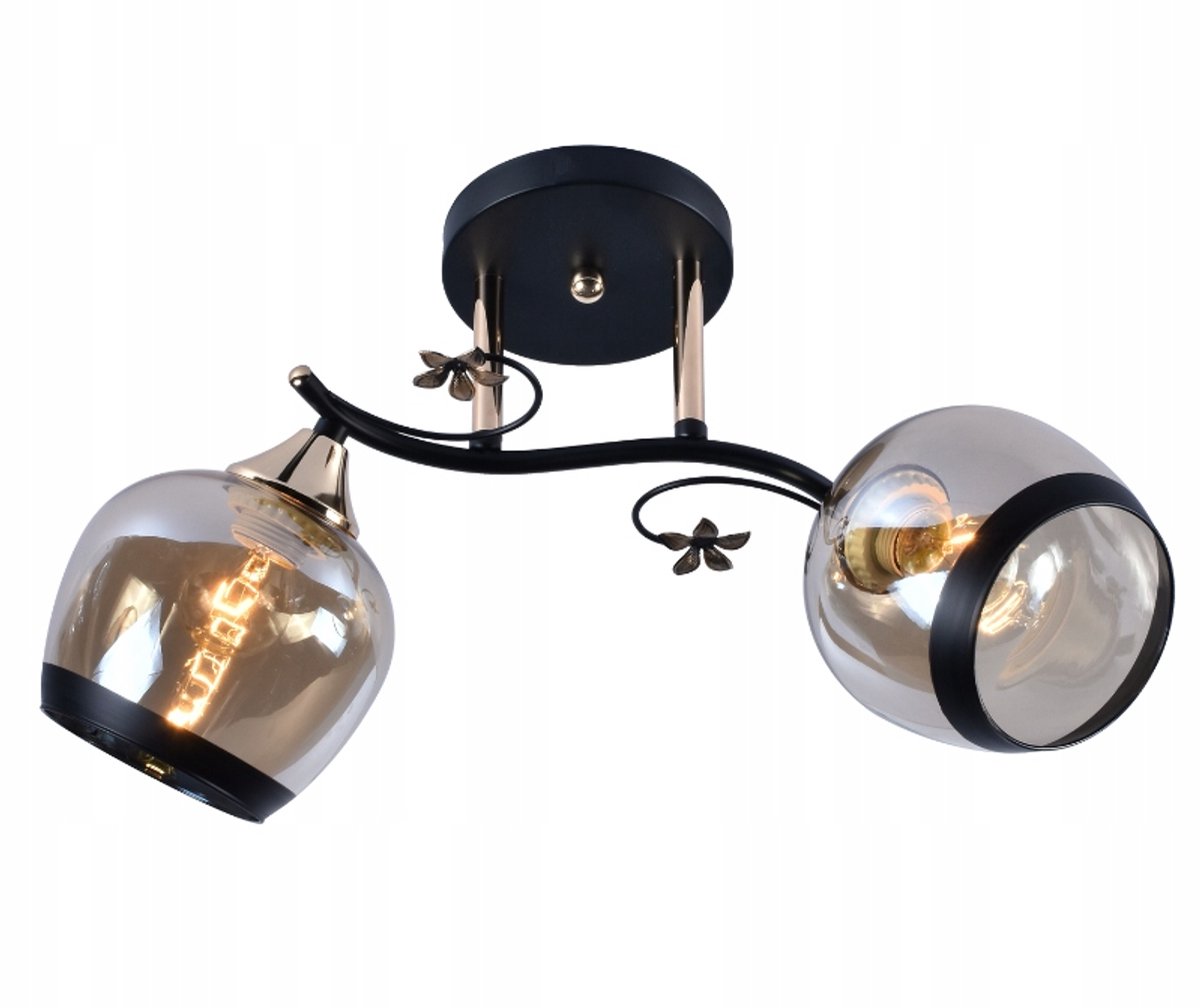 Orano 2 Plafondlamp Glamour met Glazen Kappen - E27