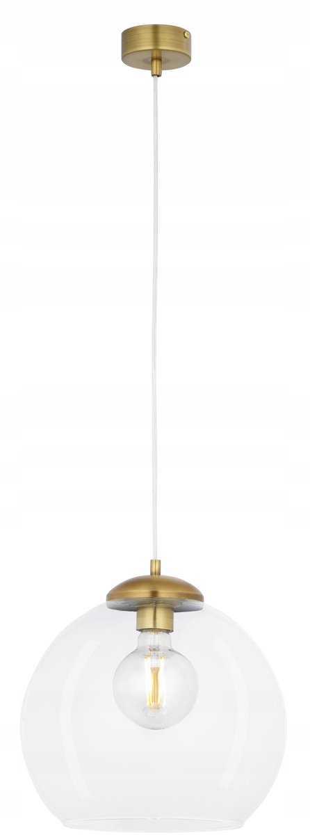 ASTI Gouden Hanglamp met Transparante Glazen Bol - 30cm