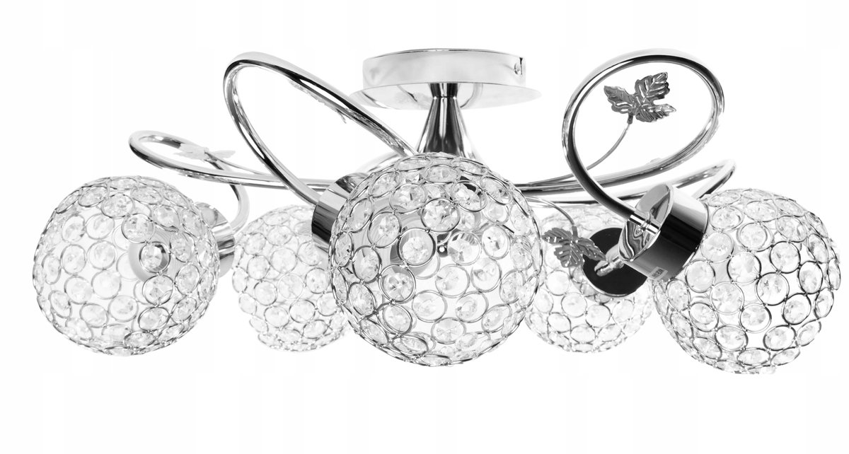 Chroom Hanglamp met Kristallen - Stijlvolle Plafondlamp