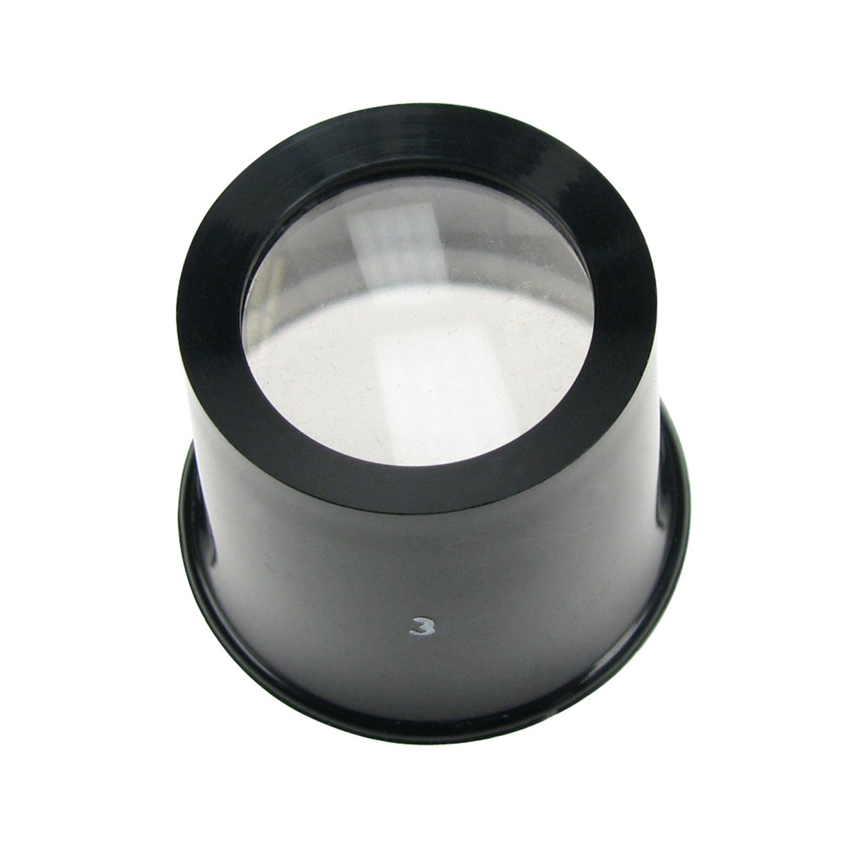 Horlogemakersloep, standaard, vergroting 3,3x, zwart, van kunststof, met schroefring