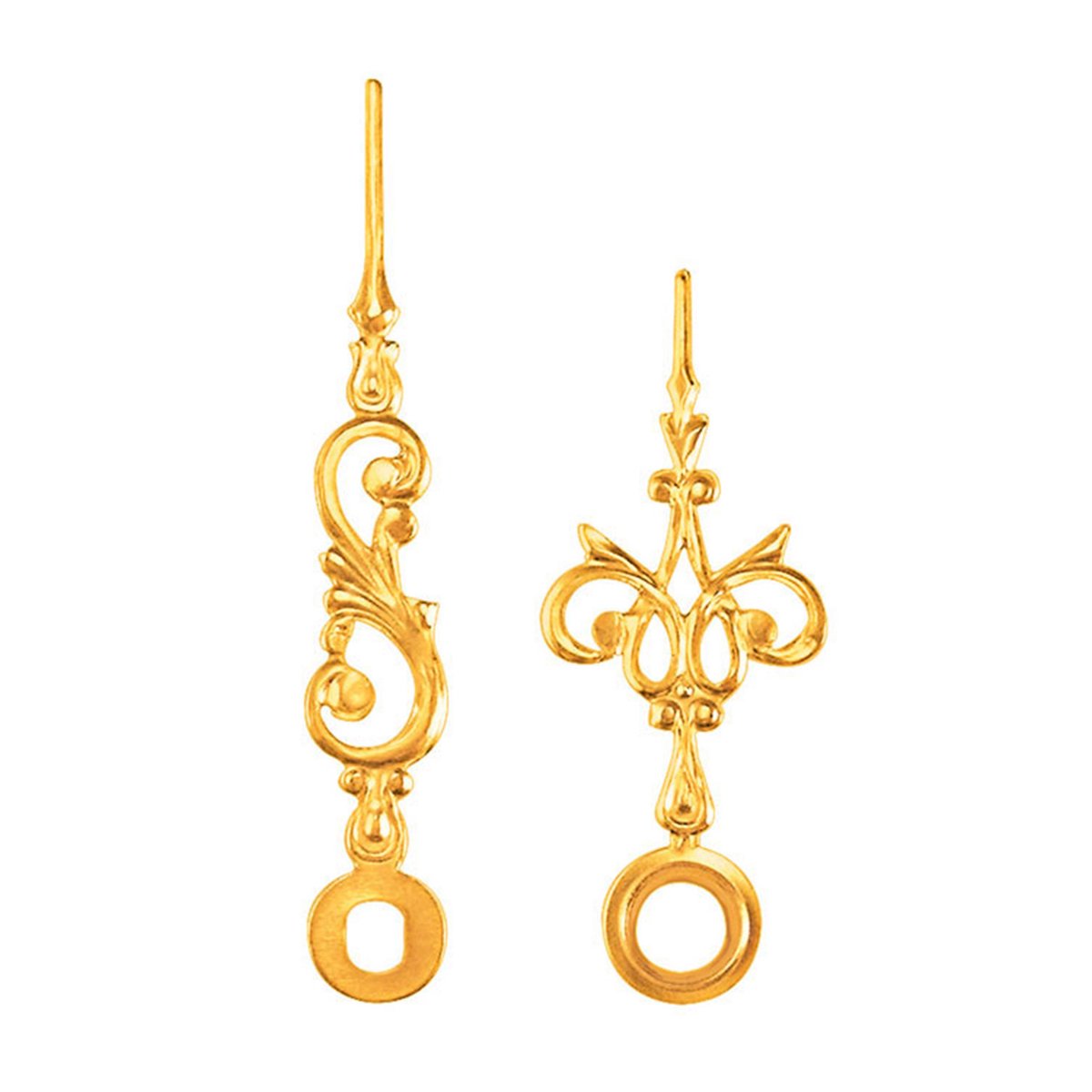 Paar wijzers radioklok antiek gele minutenwijzer-L:45mm