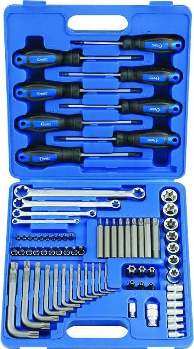 Uitgebreide Torx T+E Gereedschapsset: Schroevendraaiers, Sleutels, Doppen