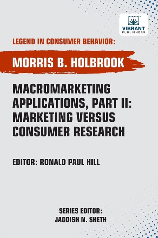 Macromarketing Applications, Part II Marketing versus Consum ... - cover