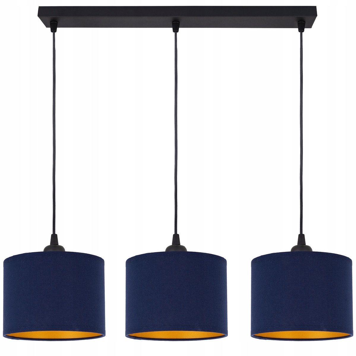 Hanglamp Loft Navy Goud 3xE27 Metaal Stof Modern
