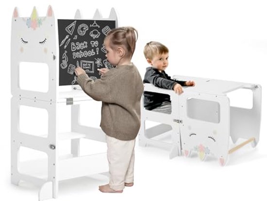 Montessori Observatietoren Voor Kinderen, Converteerbaar In Kantoor Leertoren Observatietoren Hoge Kruk Kinderen Van 12 Maanden Tot 6 Jaar Natuurhout 2275527350