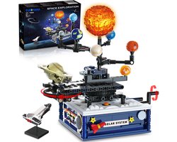 CUBIMANA Solar System Bouwpakket - 775 Delen - Met Draaibaar Planetarium & LED Verlichting - Educatief STEM Bouw Speelgoed voor Kinderen 6-12 Jaar