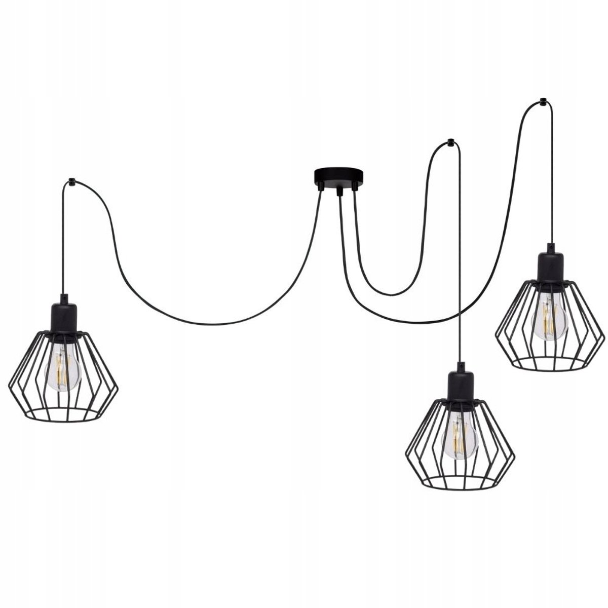 Spider Hanglamp Metaal Zwart/Wit E27 - 3 lichtpunten