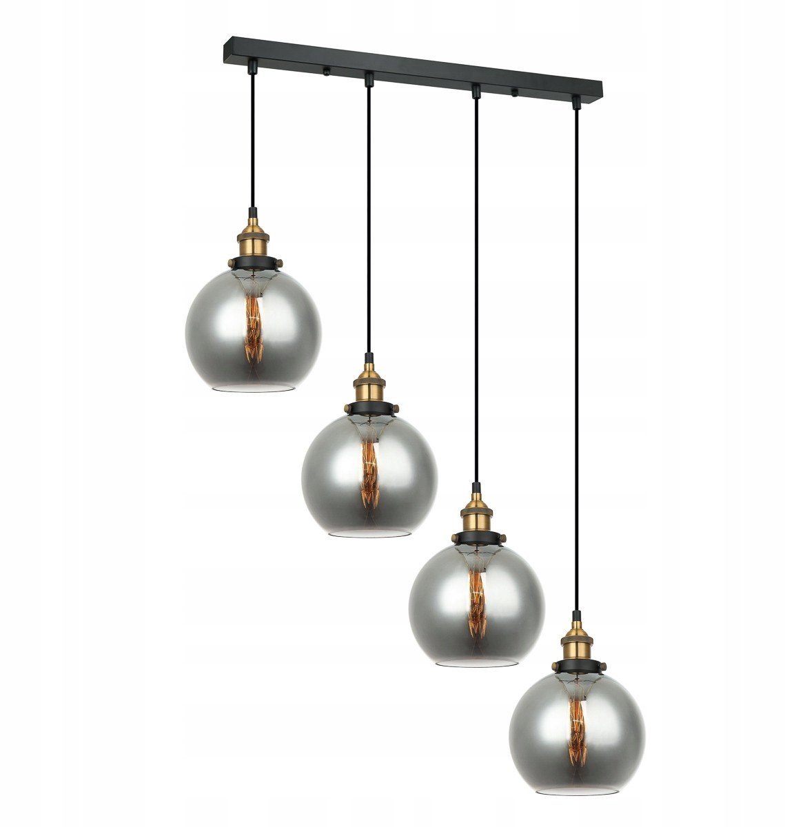 Cardena MDM-4330/4 GD+SG Hanglamp - Zwart, Geel & Goud