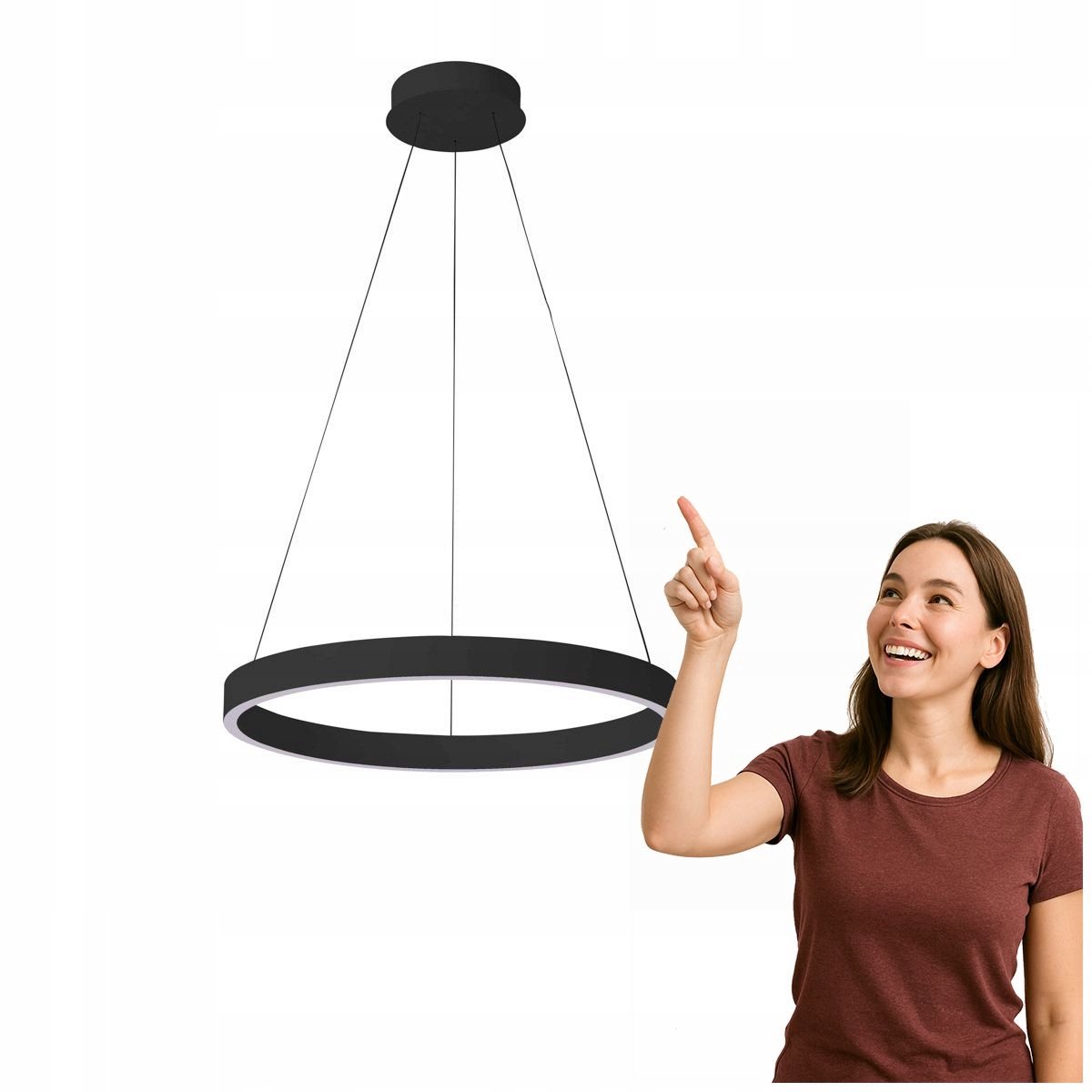 Moderne Zwarte LED Hanglamp BRASCO UP DOWN 60W - Verstelbare Kleur