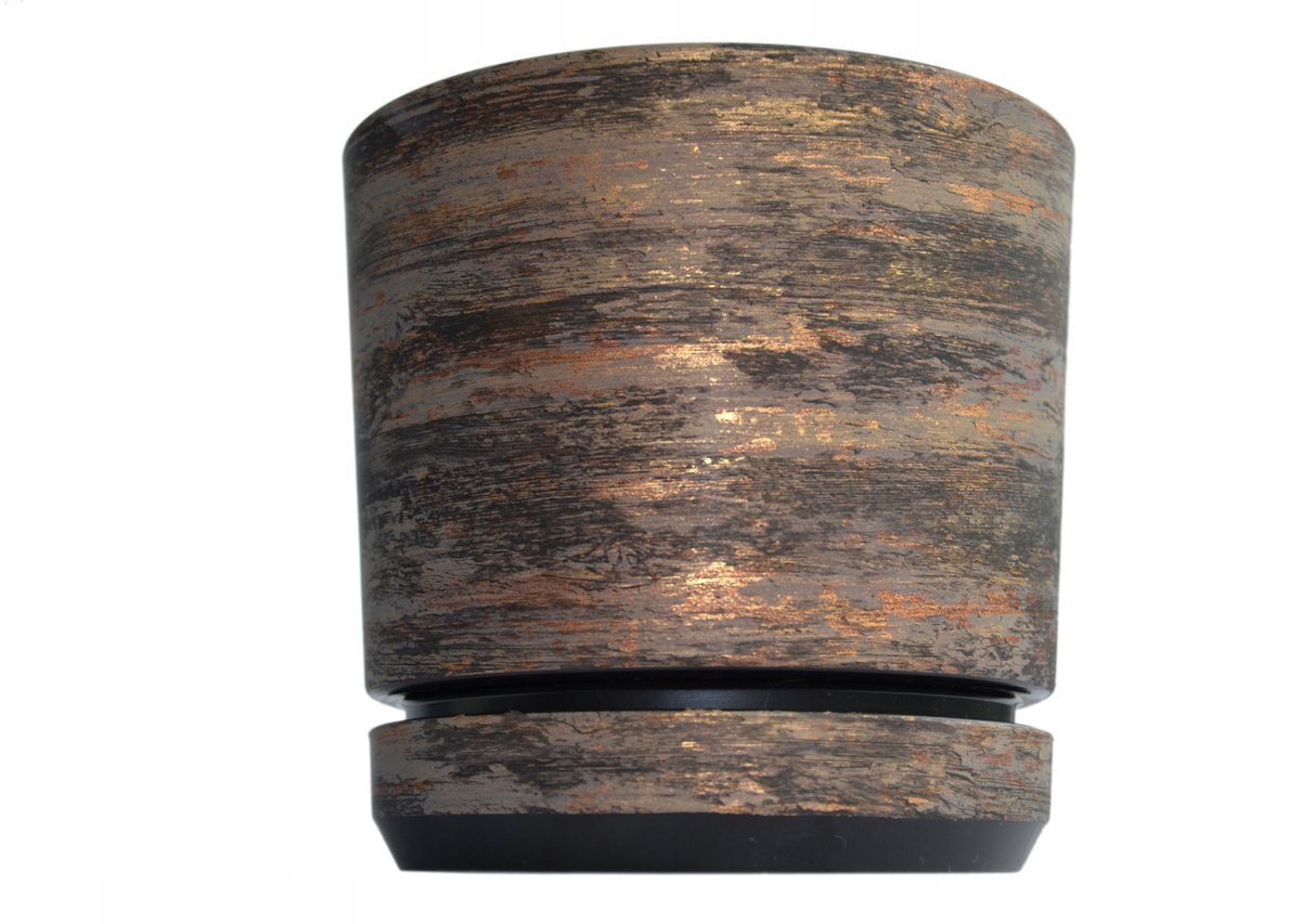 RDZAWA KORA Pot met schotel, 21 cm, bruin-goud