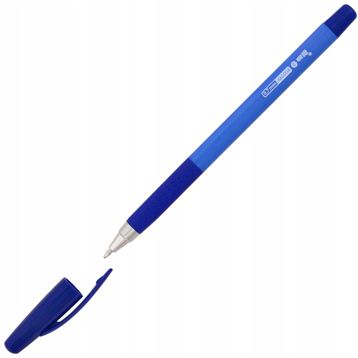 MemoBe Driehoekige Pen met Rubberen Grip - Blauw