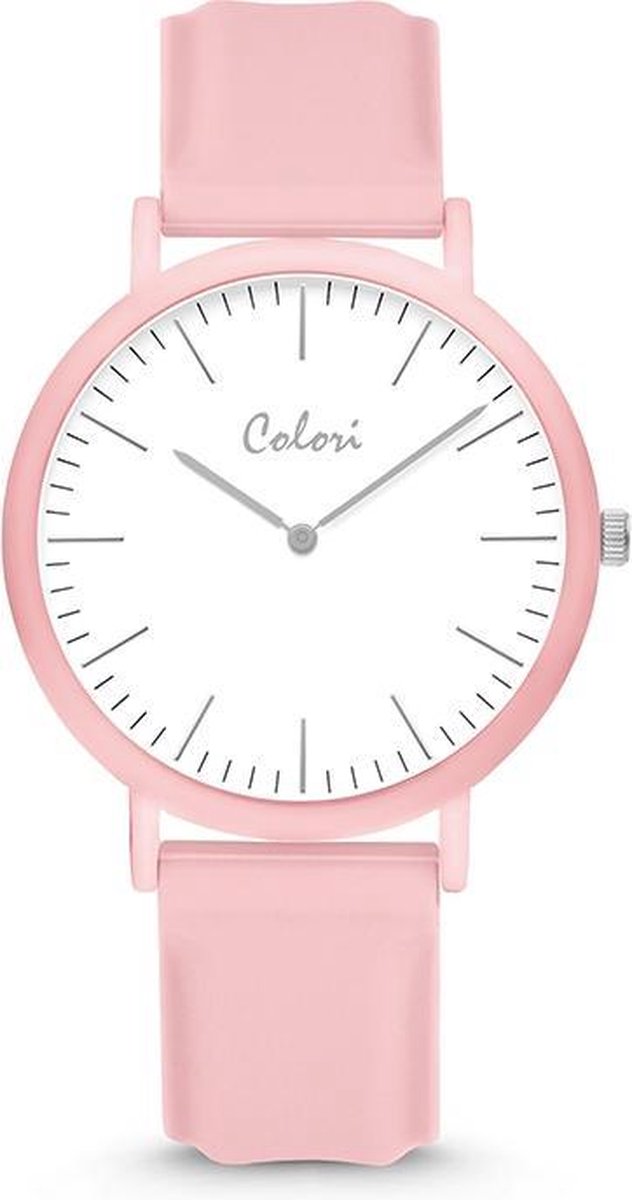 Colori Essentials 5 COL595 Horloge - Siliconen Band - Ø 30 mm - Roze