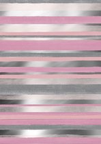 Roze met Zilver cadeaupapier Cabo Raya- Breedte 60 cm - 150m lang