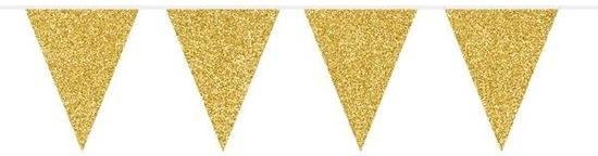 8x Gouden glitter vlaggenlijnen 10 meter - Feest slingers/vlaggetjes |  bol.com