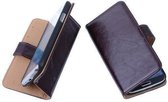 Etui en cuir PU Mocca pour Sony Xperia T3 Book / Wallet Case / Cover