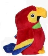 Pluche rode ara papegaai knuffel 15 cm - Tropische vogels speelgoed knuffeldieren