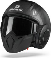 Shark Street Drak Crower Mat Zwart Anthracite Zilver Kas Jethelm - Motorhelm - Maat S