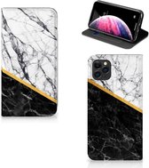 Geschikt voor iPhone 11 Pro Max Standcase Marble White Black