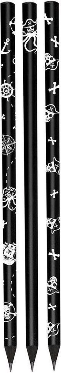 Moses Potlodenset Piraat 17,5 Cm Zwart 3 Stuks