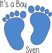 Geboortesticker It's a boy met voetjes - Babynaam jongen | Raamstickers | Geboorte stickers | Geboorte versiering jongen | Geboorte jongen | Topkwaliteit!
