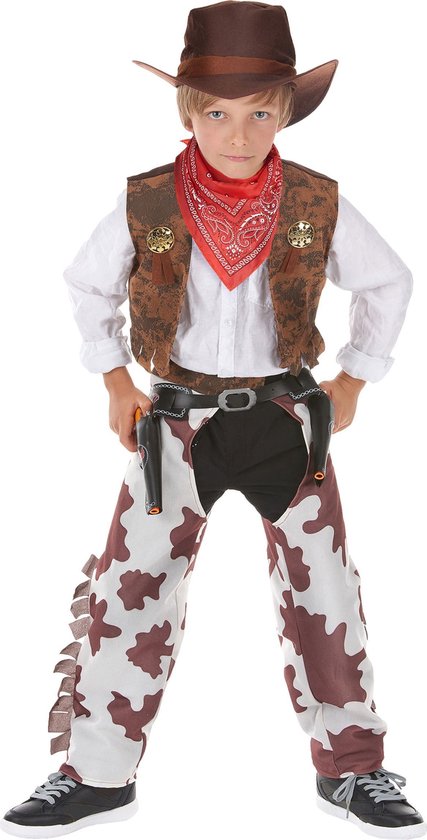 LUCIDA - Luxe cowboykostuum voor jongens Verkleedkleren - S 110/122 (4-6 jaar)