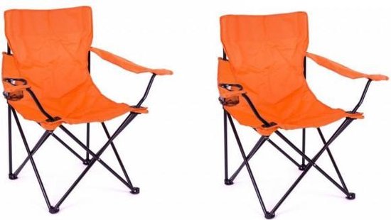 2 Inklapbare Camping Vouwstoelen Oranje | bol.com